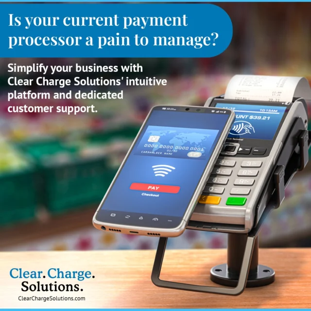 Is your payment processor a headache? Simplify with Clear Charge Solutions' intuitive platform & dedicated support. Call us now at 📞 877-847-4478 | ClearChargeSolutions.com
.
.
#ClearChargeSolutions #PaymentProcessing #Payments #BusinessSolutions #FinancialTechnology
